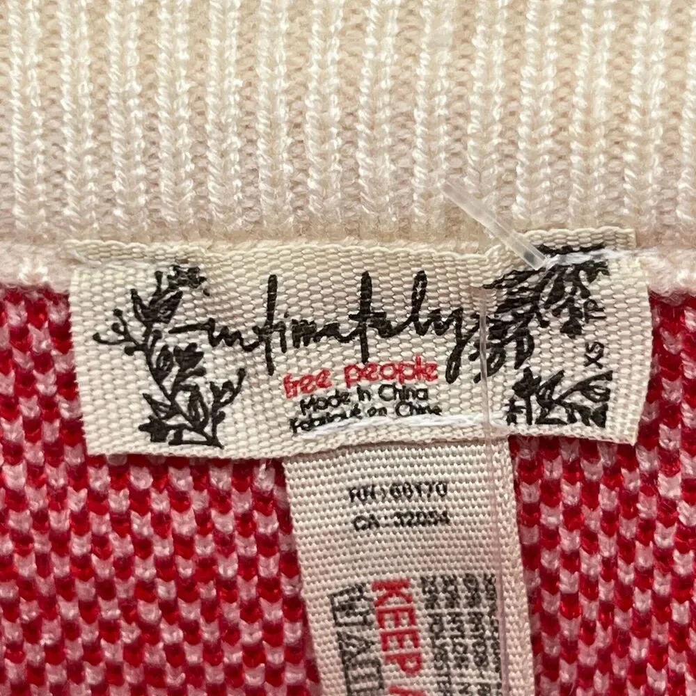 FREE PEOPLE Panty XS INTIMATELY Knitted Cherry Underwear Ivory NEW_8